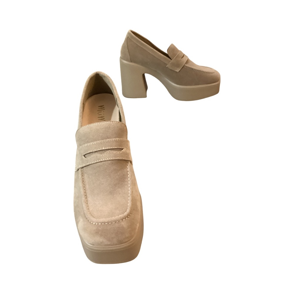 mi,im Tan Platform Loafers